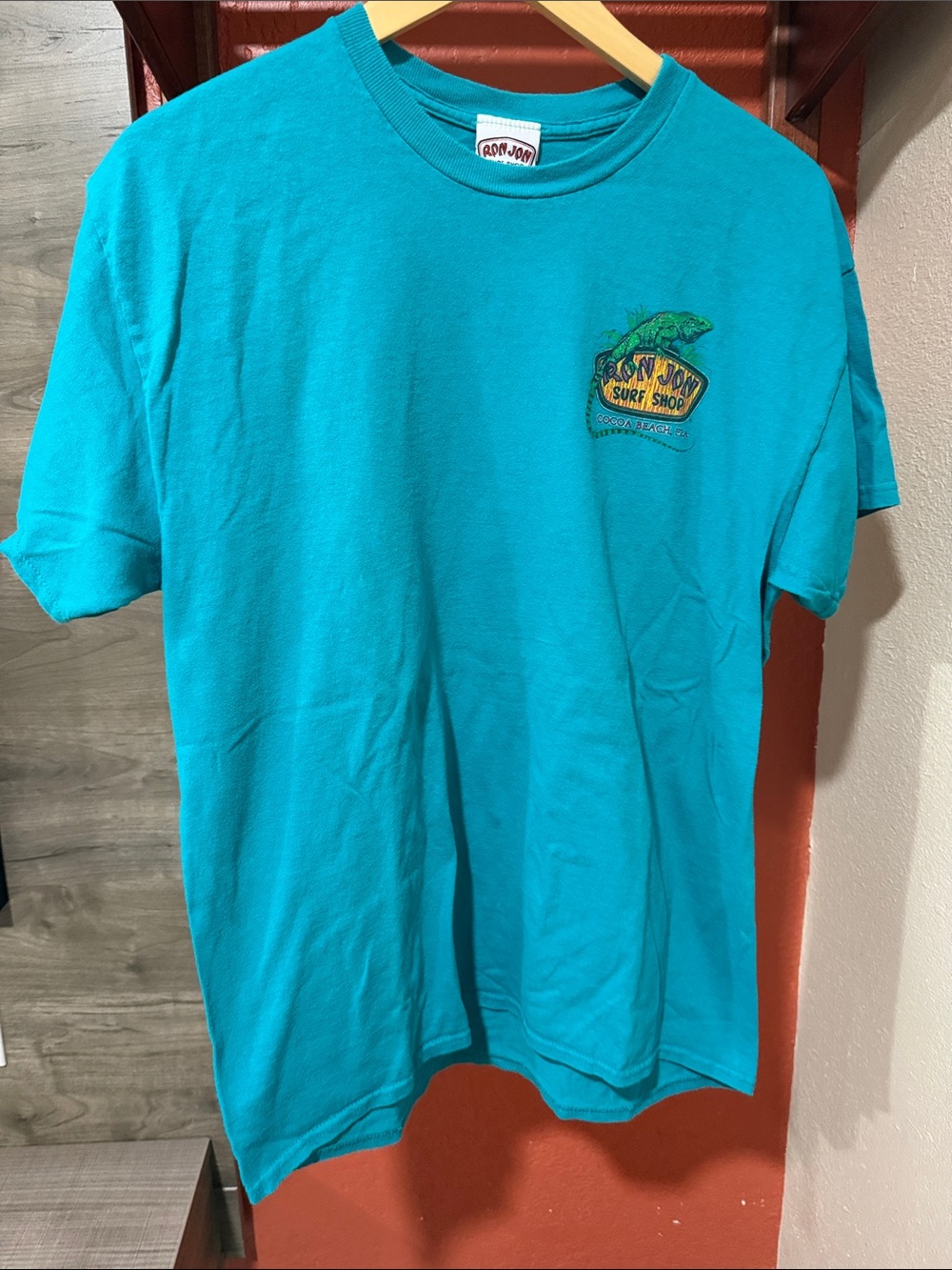 Vintage 90’s Ron Jon Turquoise Short Sleeve Surf Logo Tee - Cocoa Beach